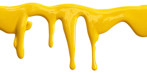 Dripping Yellow Paint on Black Background, Abstract Liquid Texture for Creative Design and Artistic Projects