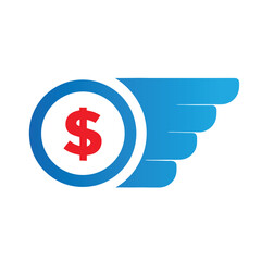 Flying Dollar Coin Symbol currency finance