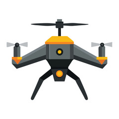 Gray and orange quadcopter drone illustration