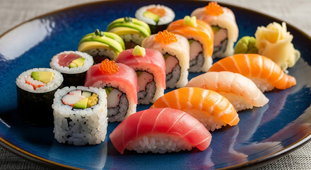 A beautifully arranged sushi platter ready to be savored.