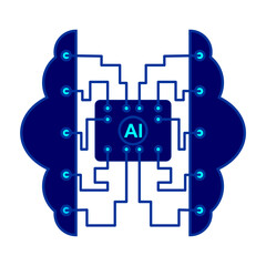 AI icon vector illustration that can control the human brain