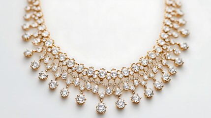 pearl necklace on white background