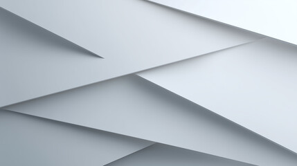 Minimal abstract white layers overlapping in modern geometric design with soft shadows creating clean and elegant tech inspired background with smooth texture and depth