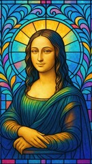 Vibrant stained glass portrait