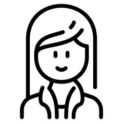 Long hair woman with jacket