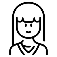 Young woman with long hair and v neck sweater