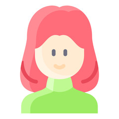 Long bob hair woman with turtleneck sweater