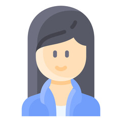 Long hair woman with jacket