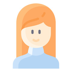 Long hair woman with turtleneck sweater