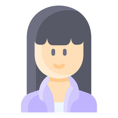 Young woman with long hair and jacket