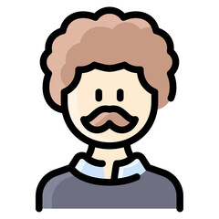 Curly gentleman with pullover sweater