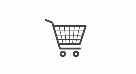 Vector outline icon of a shopping cart, representing online commerce and retail
