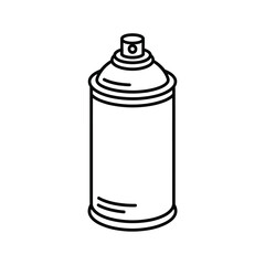 Line Art Illustration of a Spray Paint Can