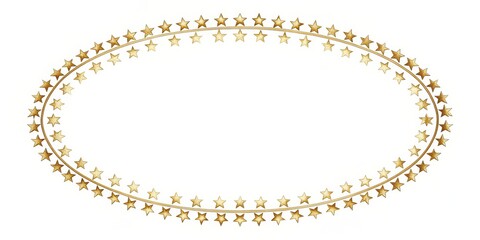 Obraz premium Elegant Oval Frame Adorned with Golden Stars Perfect for Festive Designs and Invitations