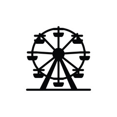 Black Ferris Wheel Icon Illustration