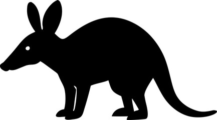 Here's a concise description, Kangaroo vector illustration of a wild mammal and its baby, a black silhouette isolated against white