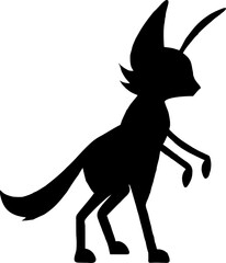 Vector silhouettes of wild animals like horses, kangaroos, and deer with antlers, perfect for nature and Christmas illustrations