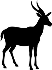 A captivating vector silhouette of a majestic deer with prominent antlers, perfect for any wildlife illustration
