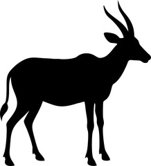 Deer silhouette vector art capturing the graceful form of a deer