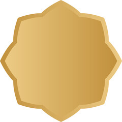 Gold islamic border badge with frame style