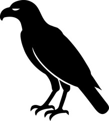 Black bird, crow, or raven silhouette vector illustration on a branch, perfect for nature and wildlife designs