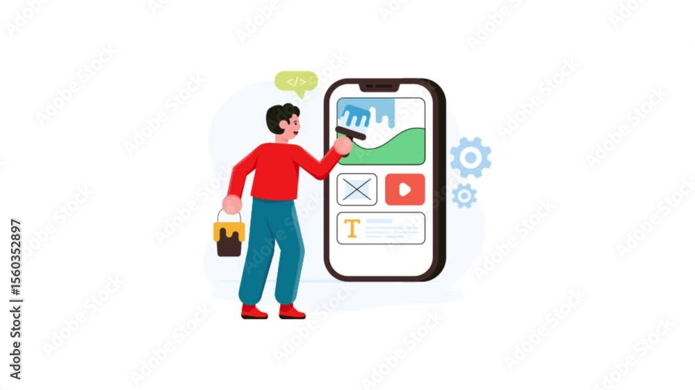 Aufkleber design mobile ui mp4 video animated