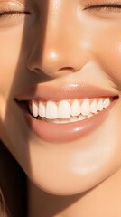 Closeup of a smiling person with perfect teeth