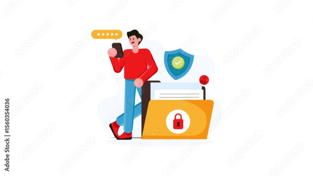 Poster cyber data security mp4 video animated