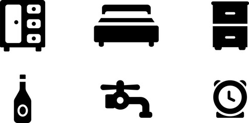 Modern Rounded Filled Home Stuff Icon Set