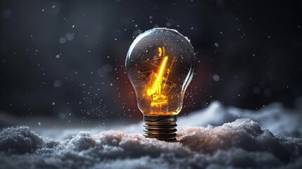 Illuminated lightbulb symbolizing innovation and creativity against a dark backdrop