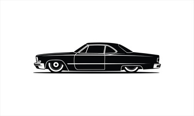 Classic car silhouette design with a vintage feel