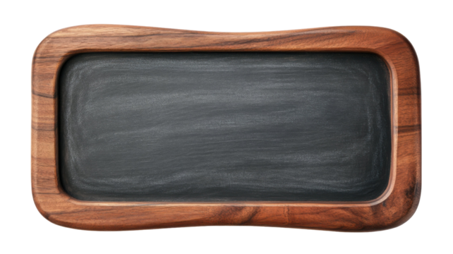 Wood Framed Chalkboard Sign Rustic Message Display Isolated on White Background