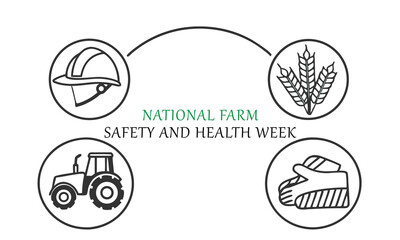 National Farm Safety and Health Week. Farm Safety concept Design. 