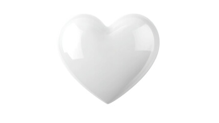 White Heart Symbol of Love Minimal Design on White Background
