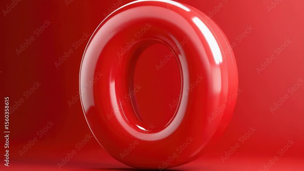 Poster A large red object sits on a red surface