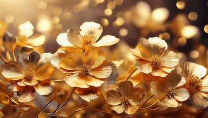 Fototapeta premium gold foil flowers