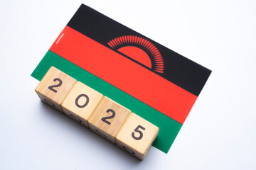 2025, Malawi, Malawi flag with date block, Concept, Important events for Malawi the new year,...
