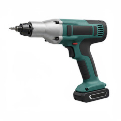 Powerful cordless electric drill in green and black, featuring a comfortable grip and rechargeable battery, ideal for DIY and construction work.