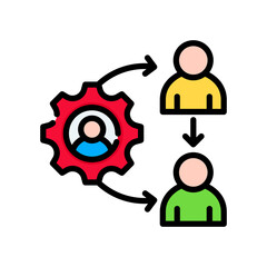 Coordination lineal color icon