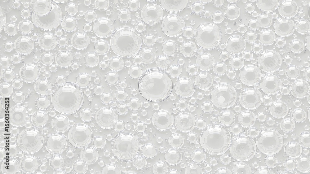 Aufkleber clear spheres of varying sizes scattered on a white background creates a visually appealing and clea