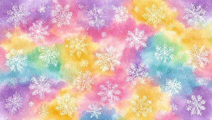 Colorful snowflake watercolor design