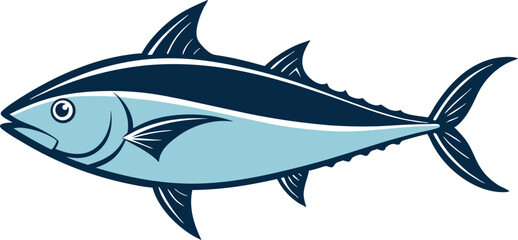 Fototapeta premium Layered Fin Details Tuna Fish Silhouette.