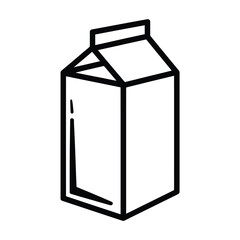Simple outline drawing of a milk carton with an open top
