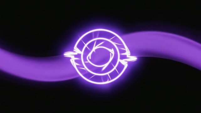  Circular Neon Refresh Arrow in Purple Glow