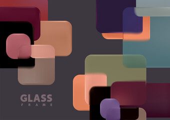 Glass squares and rectangles. Abstract background with geometric shapes.