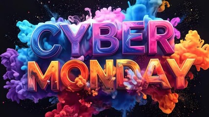 Cyber monday sale colorful 3 d text - Powered by Adobe