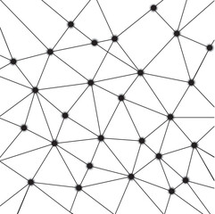 Geometric Background with Connected Lines and Dots on White
Minimalistic geometric network background made of thin black lines and circular nodes on a white backdrop.
