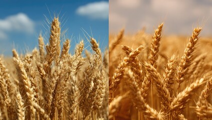Fototapeta premium Golden wheat field under a vibrant sky (1)