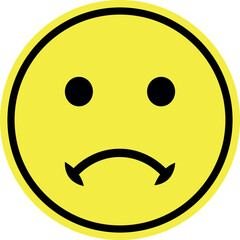 Sad Emoji Icon, Representing Disappointment or Distress