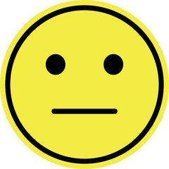 Neutral Yellow Smiley Face Icon